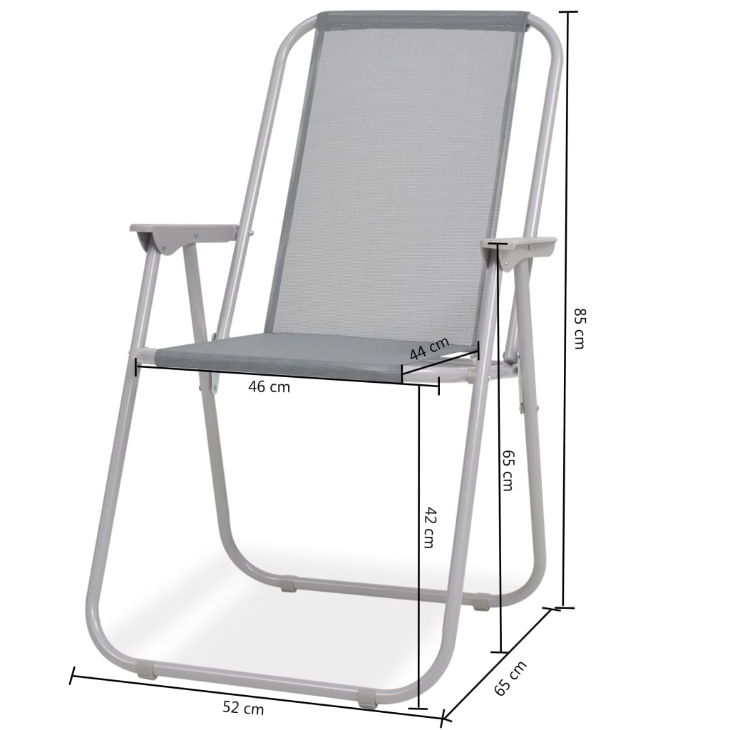Juego de comedor de jardín 6 piezas acero y textilene gris