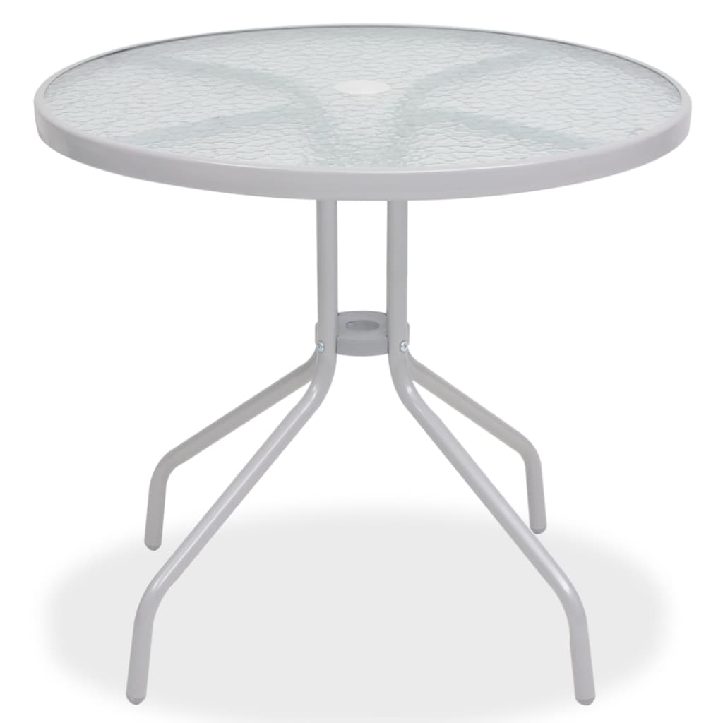 Juego de comedor de jardín 6 piezas acero y textilene gris