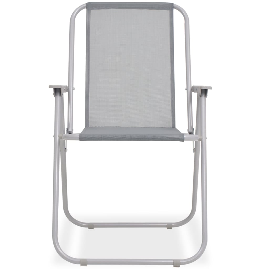 Juego de comedor de jardín 6 piezas acero y textilene gris