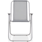 Juego de comedor de jardín 6 piezas acero y textilene gris