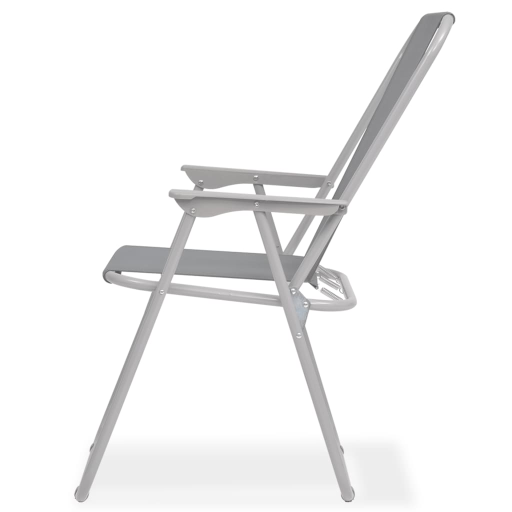 Juego de comedor de jardín 6 piezas acero y textilene gris