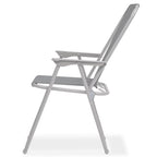 Juego de comedor de jardín 6 piezas acero y textilene gris