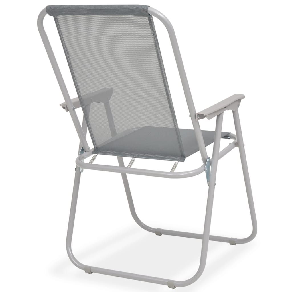 Juego de comedor de jardín 8 piezas acero y textilene gris