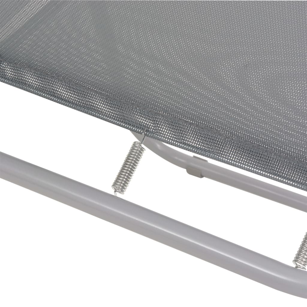 Juego de comedor de jardín 8 piezas acero y textilene gris