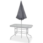 Juego de comedor de jardín 8 piezas acero y textilene gris