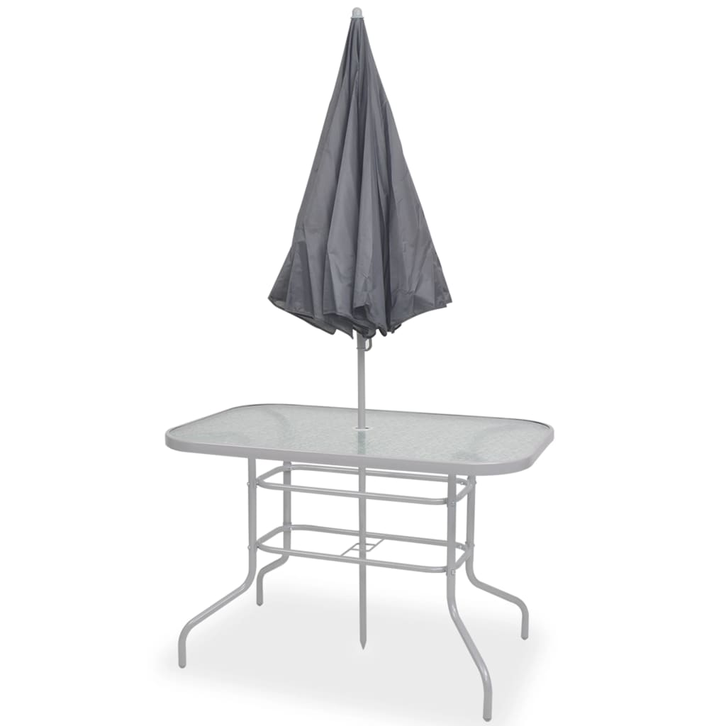 Juego de comedor de jardín 8 piezas acero y textilene gris