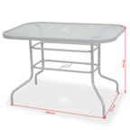 Juego de comedor de jardín 8 piezas acero y textilene gris