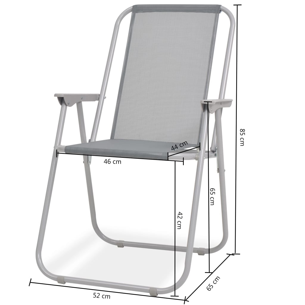Juego de comedor de jardín 8 piezas acero y textilene gris