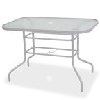 Juego de comedor de jardín 8 piezas acero y textilene gris