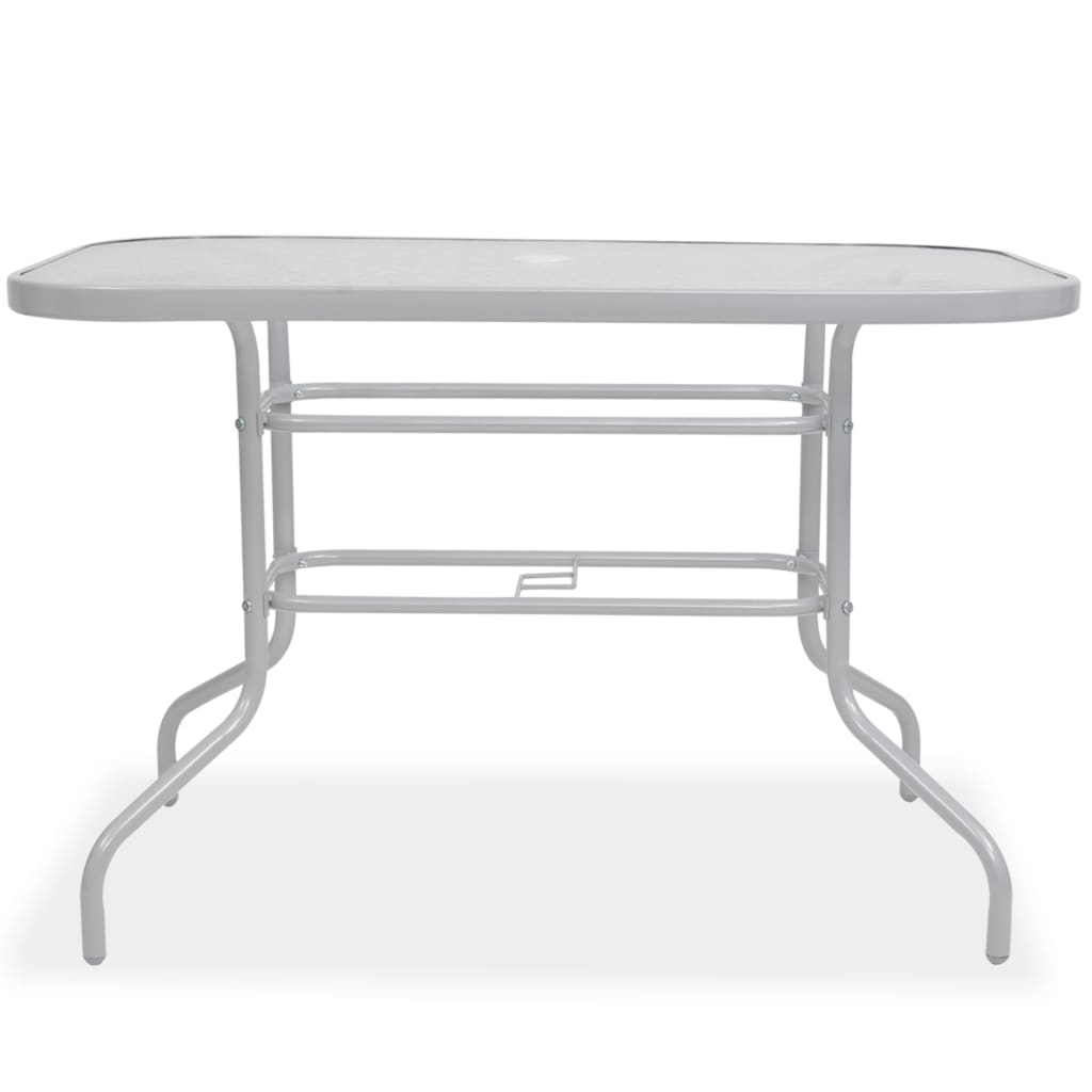 Juego de comedor de jardín 8 piezas acero y textilene gris