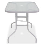 Juego de comedor de jardín 8 piezas acero y textilene gris