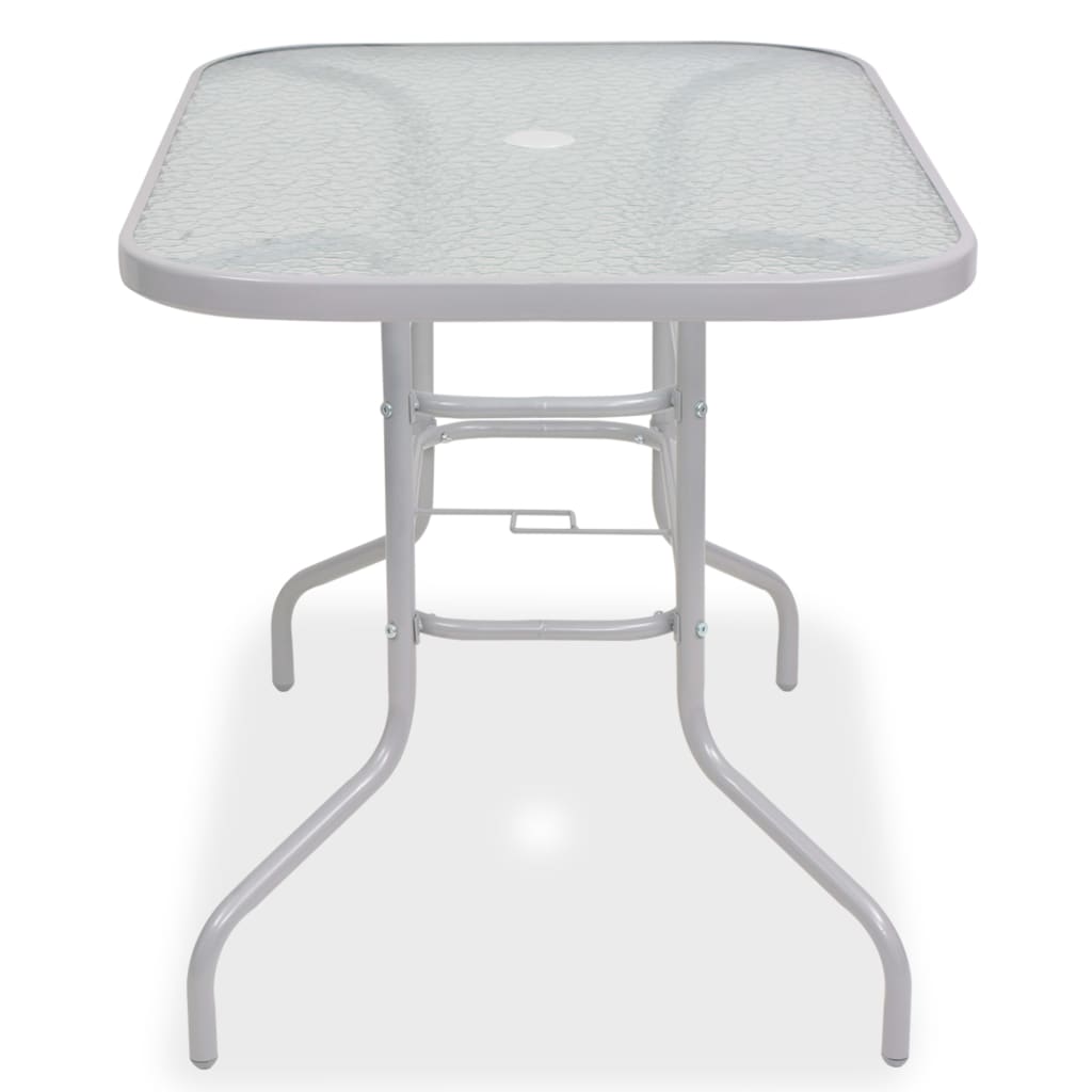 Juego de comedor de jardín 8 piezas acero y textilene gris