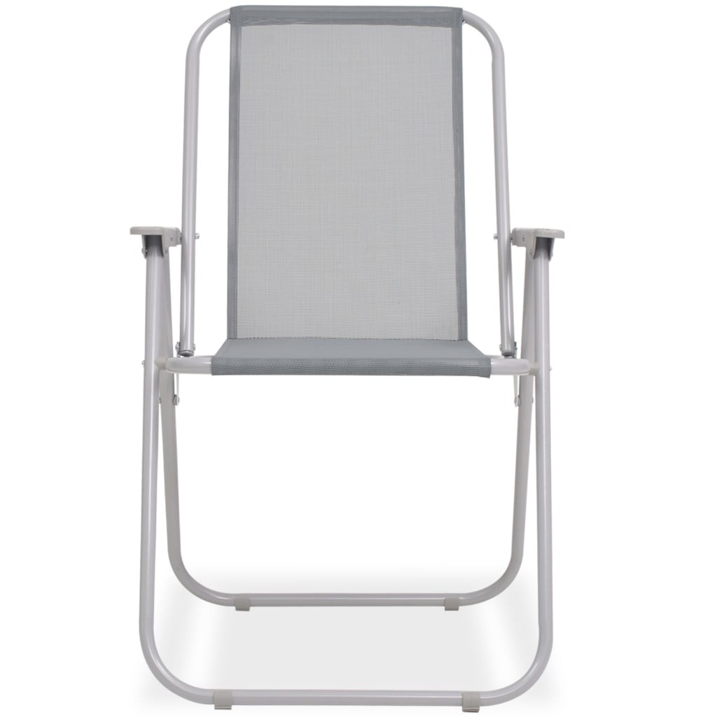Juego de comedor de jardín 8 piezas acero y textilene gris