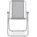 Juego de comedor de jardín 8 piezas acero y textilene gris