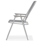 Juego de comedor de jardín 8 piezas acero y textilene gris