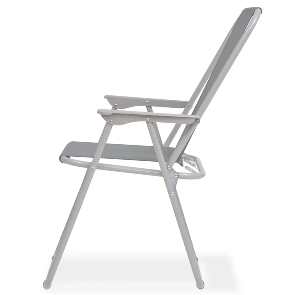 Juego de comedor de jardín 8 piezas acero y textilene gris