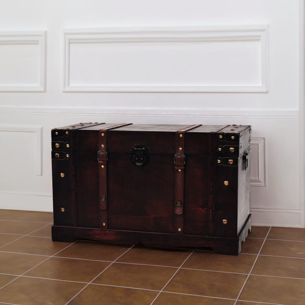 Baúl vintage de madera 66x38x40 cm