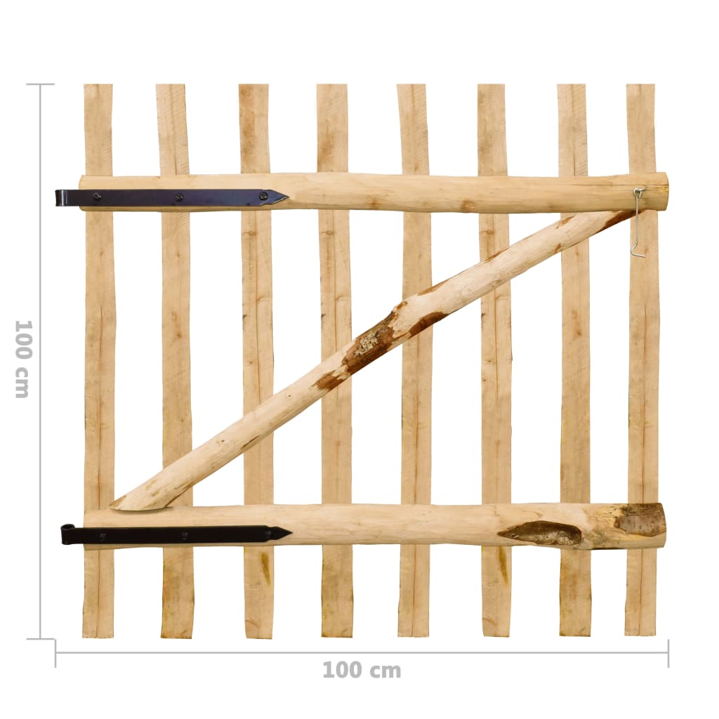 Puerta para valla 100x100 madera de avellano impregnada