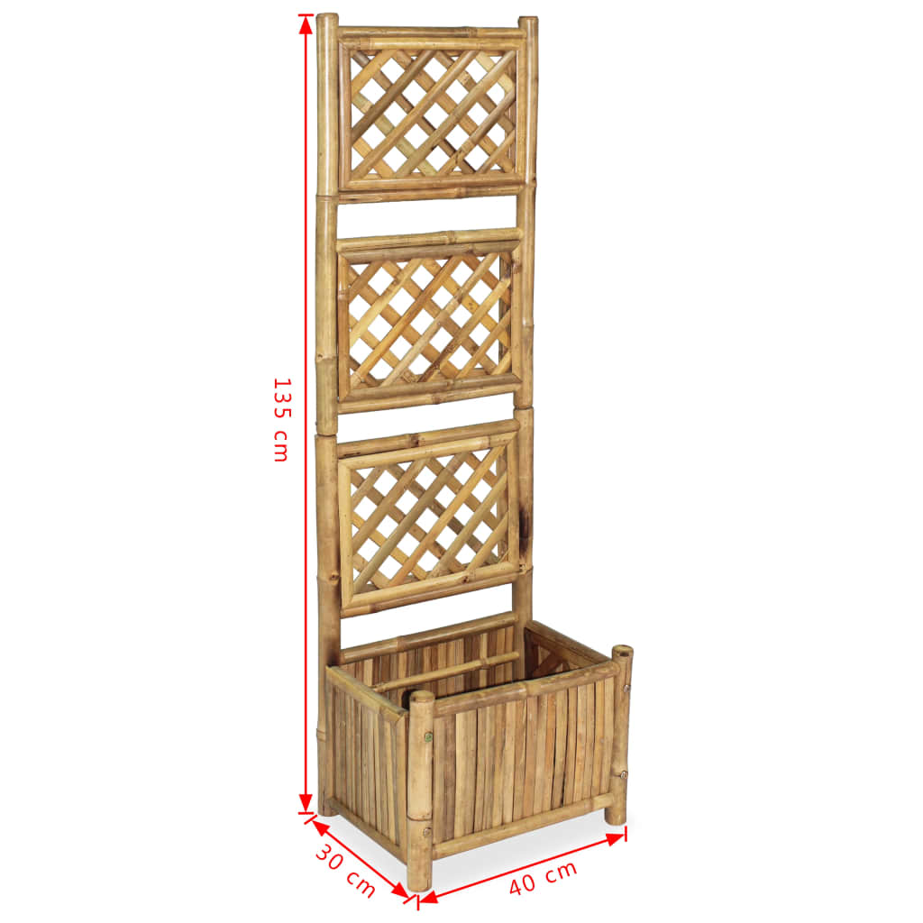 Jardinera de jardín con enrejado bambú 40 cm