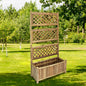 Floreira de jardim com treliça de bambu 40 cm