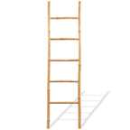 Escalera para toallas con 5 peldaños de bambú 150 cm