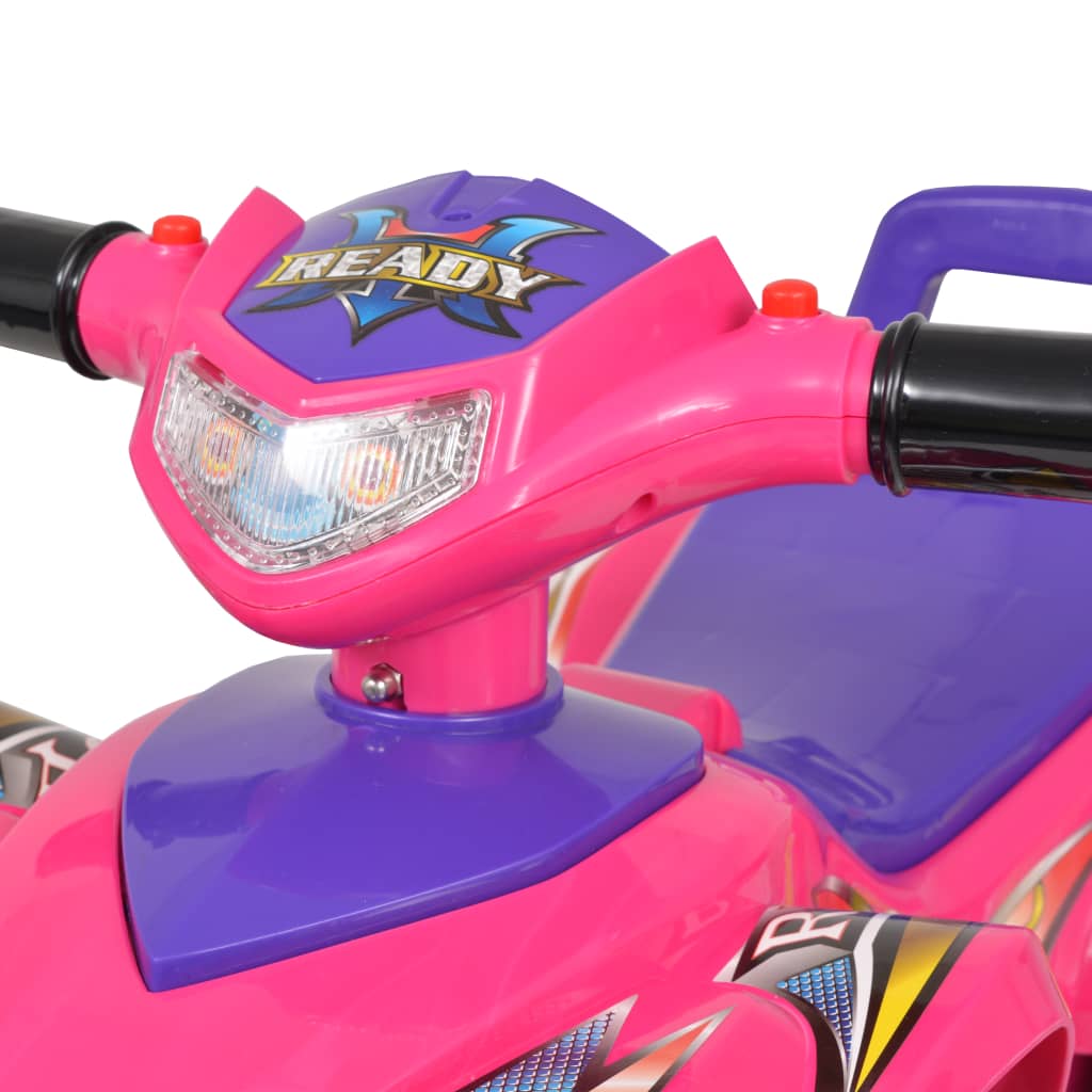 Quad ATV correpasillos infantil con sonidos y luces rosa morado