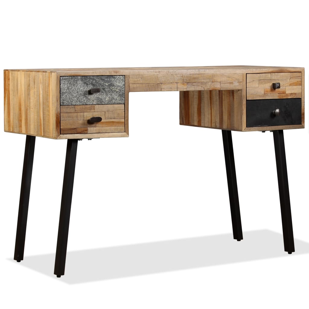 Escritorio de teca maciza reciclada 110x50x76 cm