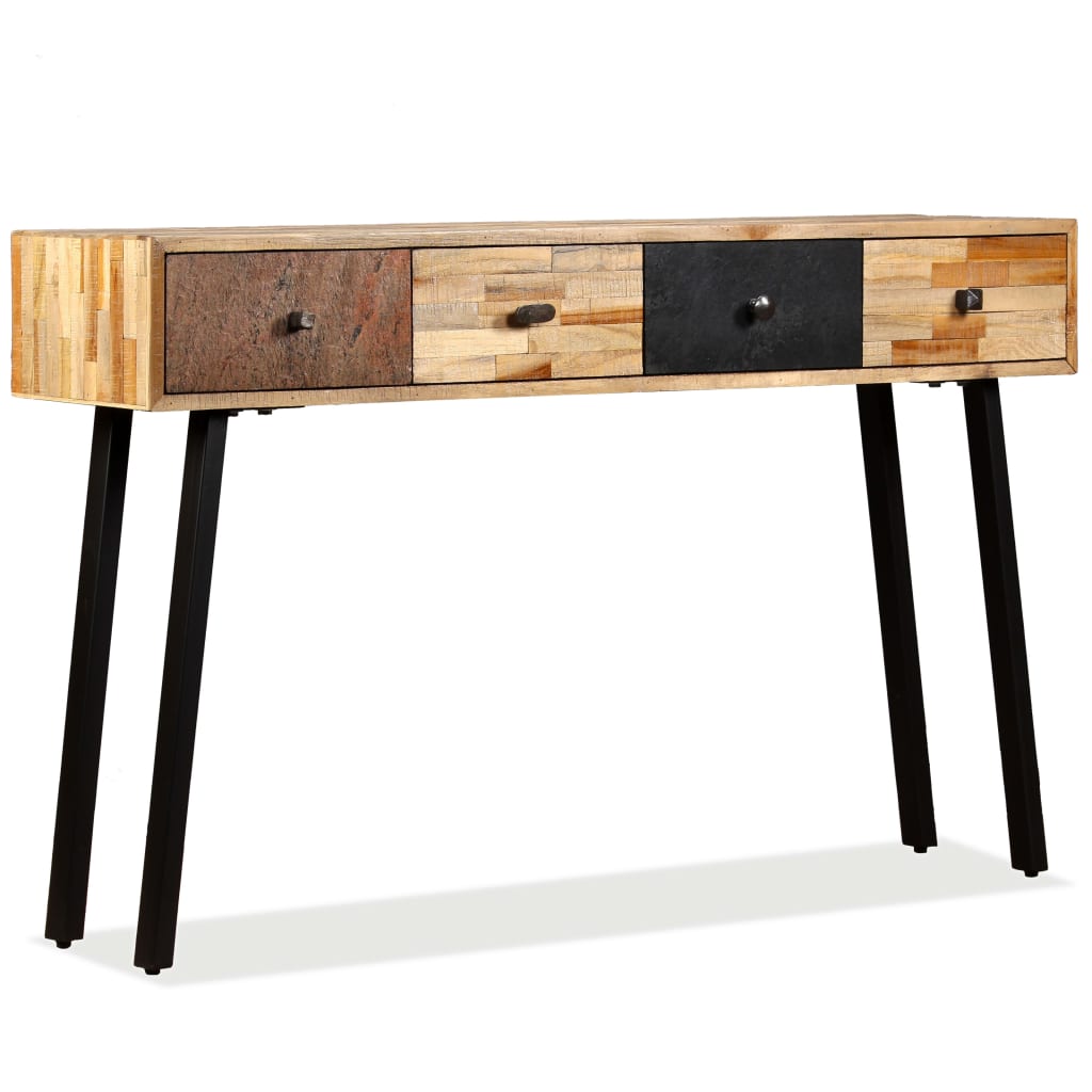 Mesa consola de teca maciza reciclada 120x30x76 cm