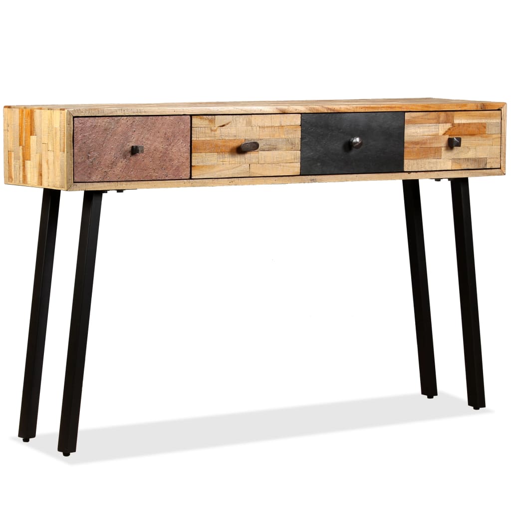 Mesa consola de teca maciza reciclada 120x30x76 cm