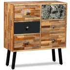 Aparador con 6 cajones teca maciza reciclada 70x30x76 cm