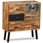 Aparador con 6 cajones teca maciza reciclada 70x30x76 cm