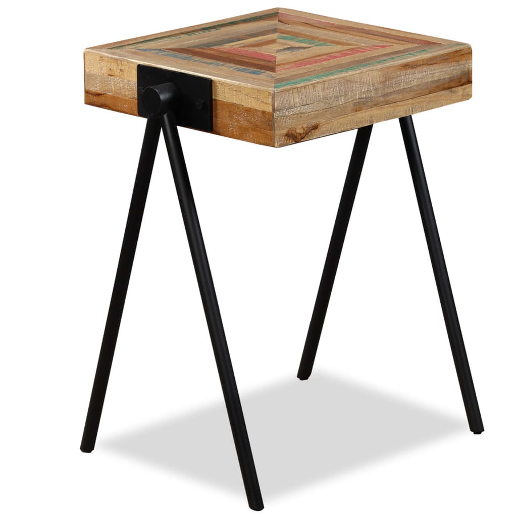 Mesa auxiliar de teca maciza reciclada