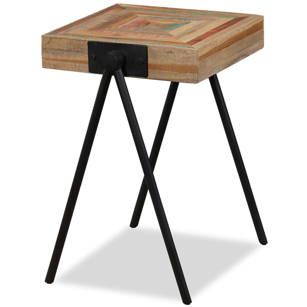Mesa auxiliar de teca maciza reciclada