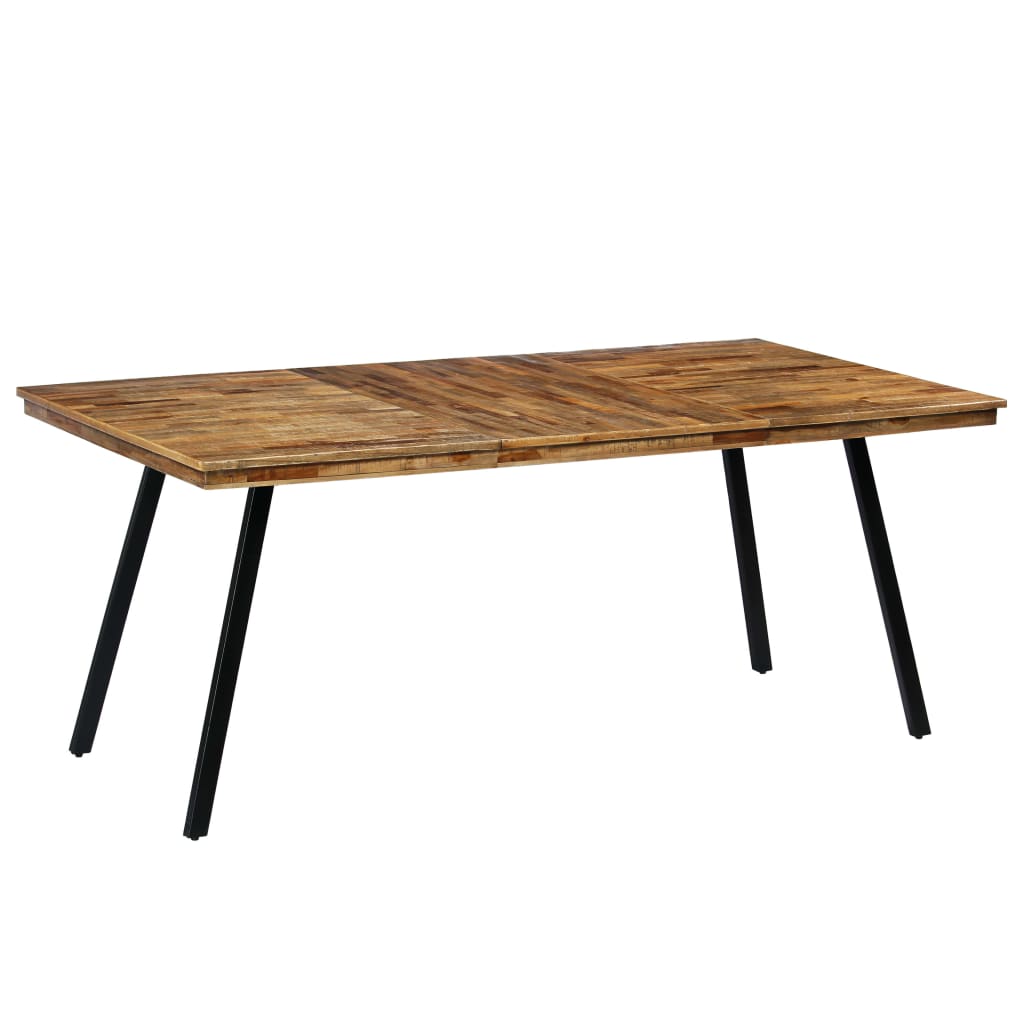 Mesa de comedor de teca reciclada y acero 180x90x76 cm