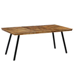 Mesa de comedor de teca reciclada y acero 180x90x76 cm