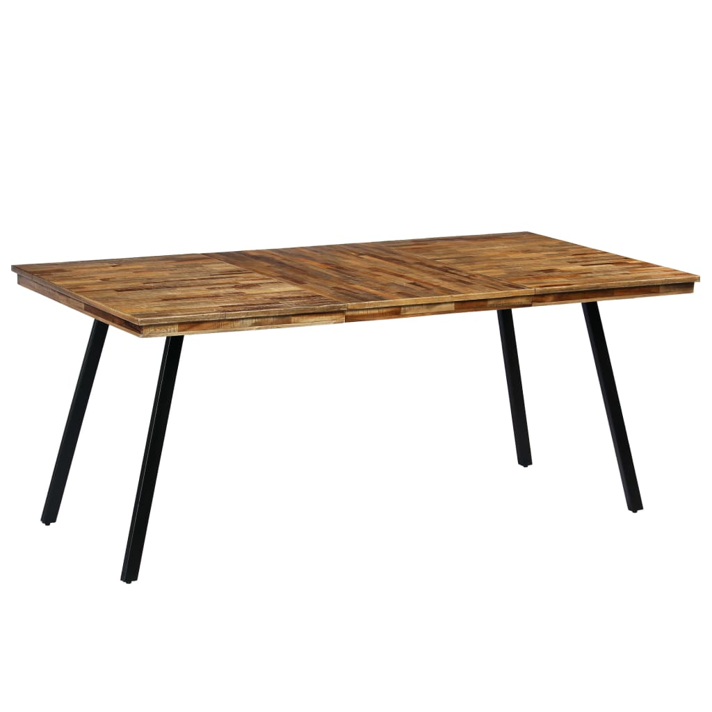 Mesa de comedor de teca reciclada y acero 180x90x76 cm