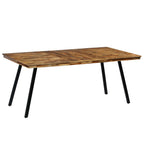 Mesa de comedor de teca reciclada y acero 180x90x76 cm