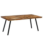 Mesa de comedor de teca reciclada y acero 180x90x76 cm
