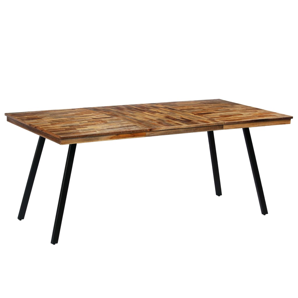 Mesa de comedor de teca reciclada y acero 180x90x76 cm