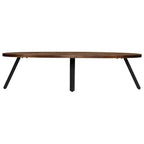 Mesa de centro ovalada de teca maciza reciclada 120x60x30 cm
