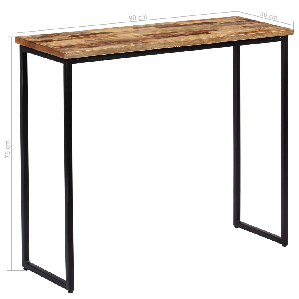 Mesa consola de teca maciza reciclada 90x30x76 cm