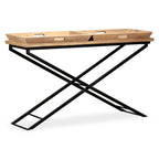 Mesa consola de madera de mango maciza 130x40x80 cm