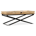 Mesa de centro de madera maciza de mango 110x55x42 cm