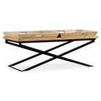 Mesa de centro de madera maciza de mango 110x55x42 cm