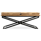 Mesa de centro de madera maciza de mango 110x55x42 cm