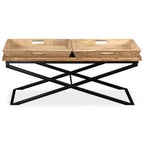 Mesa de centro de madera maciza de mango 110x55x42 cm