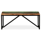 Banco de madera maciza reciclada 110x35x45 cm