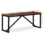 Banco de madera maciza reciclada 110x35x45 cm