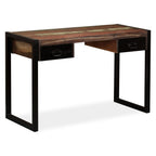Escritorio con 2 cajones madera maciza reciclada 120x50x76 cm