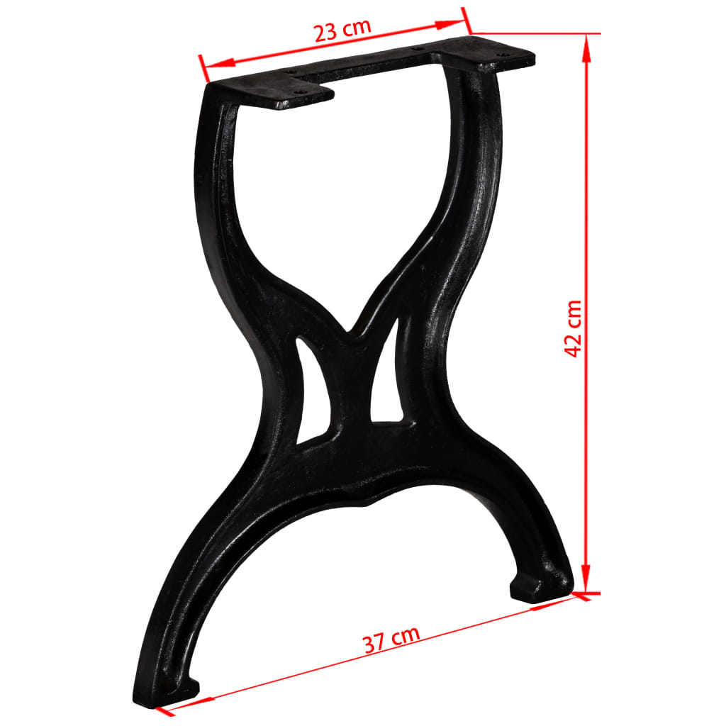 Patas de banco estructura en X 2 uds hierro fundido